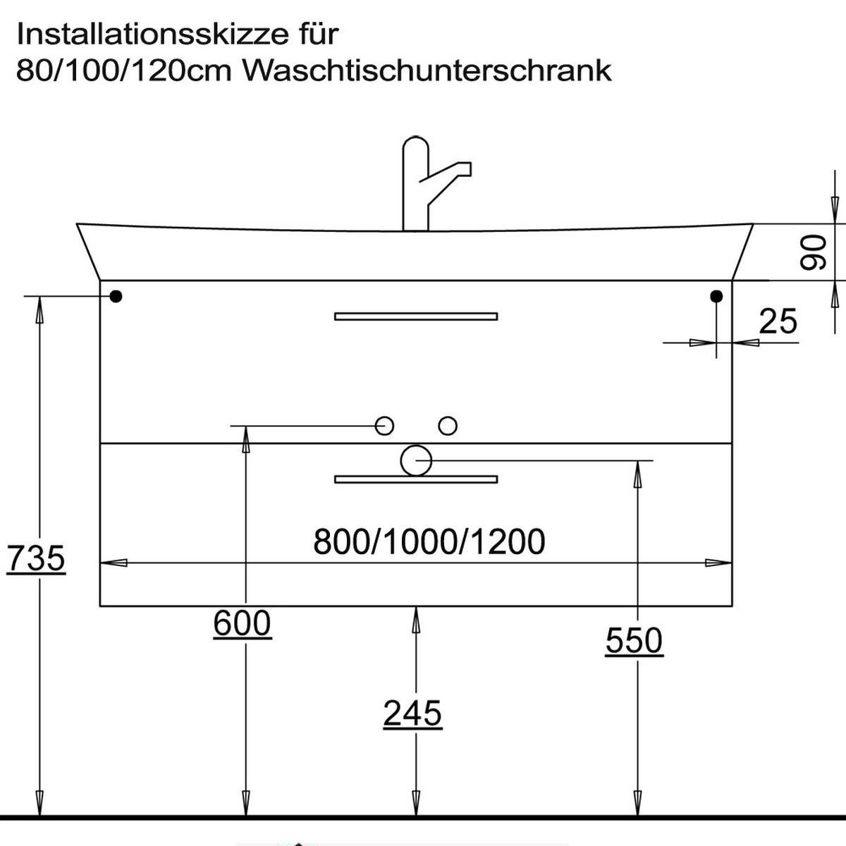 WASCHTISCH Florido-03 - Weiß, Holzwerkstoff (120/54/47cm) - Lomado