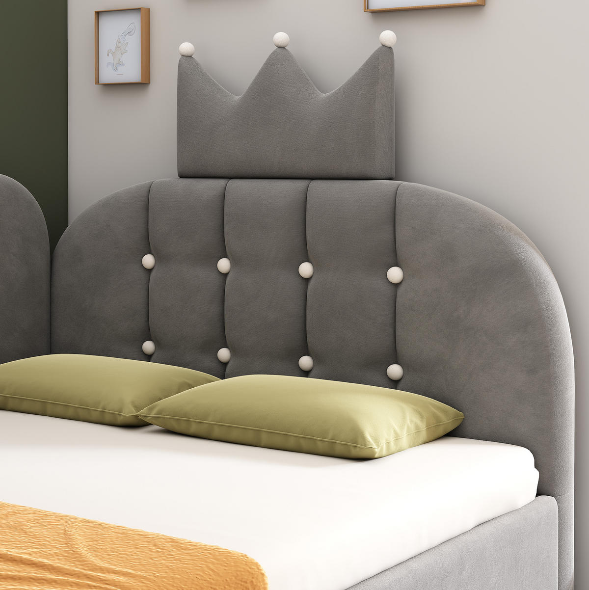 POLSTERBETT 90/190 cm Grau aus Samt mit Stauraum - Grau, Textil (90/190cm) - OKMYHOME