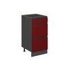 KÜCHENUNTERSCHRANK R-Line Rot 40 cm J-Shape, mit Schubladen, ohne AP - Anthrazit/Rot, Holzwerkstoff (40/81.6/46cm) - Vicco