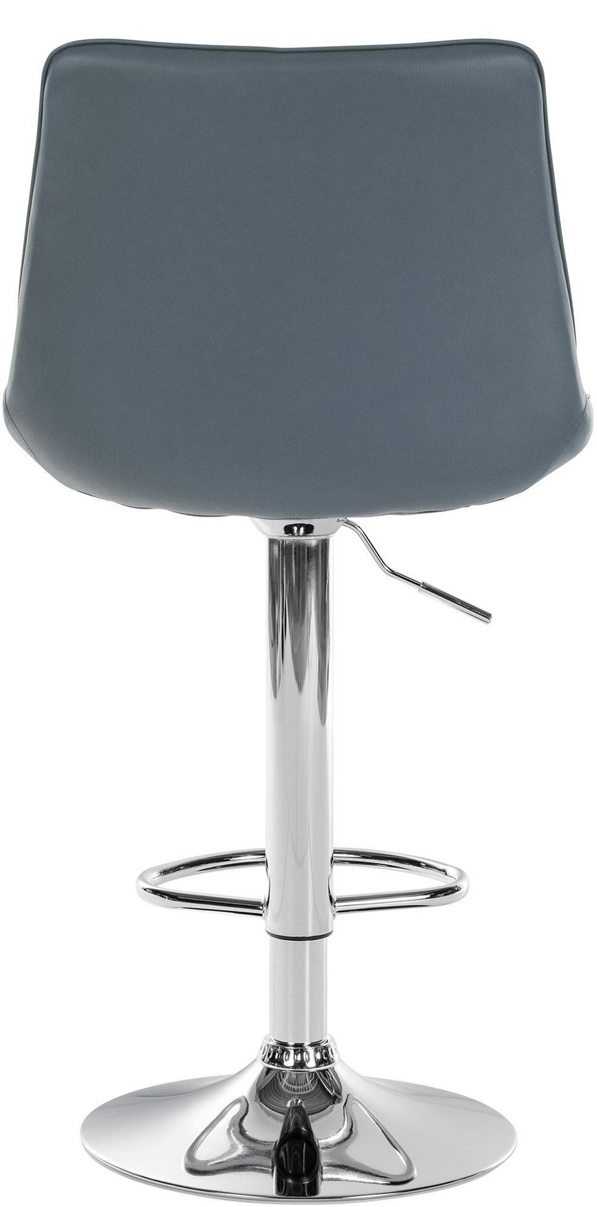 BARHOCKER RIO Grau Kunstleder Chrom - Grau, Leder/Metall (49.5/91/50cm) - DELUKE