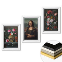 WANDBILDER 3er-Set - 20x30 cm Weißer Rahmen - Blumenschädel-Porträt Mona Lisa - Weiß, Kunststoff (20/30cm) - ArtPrintCave