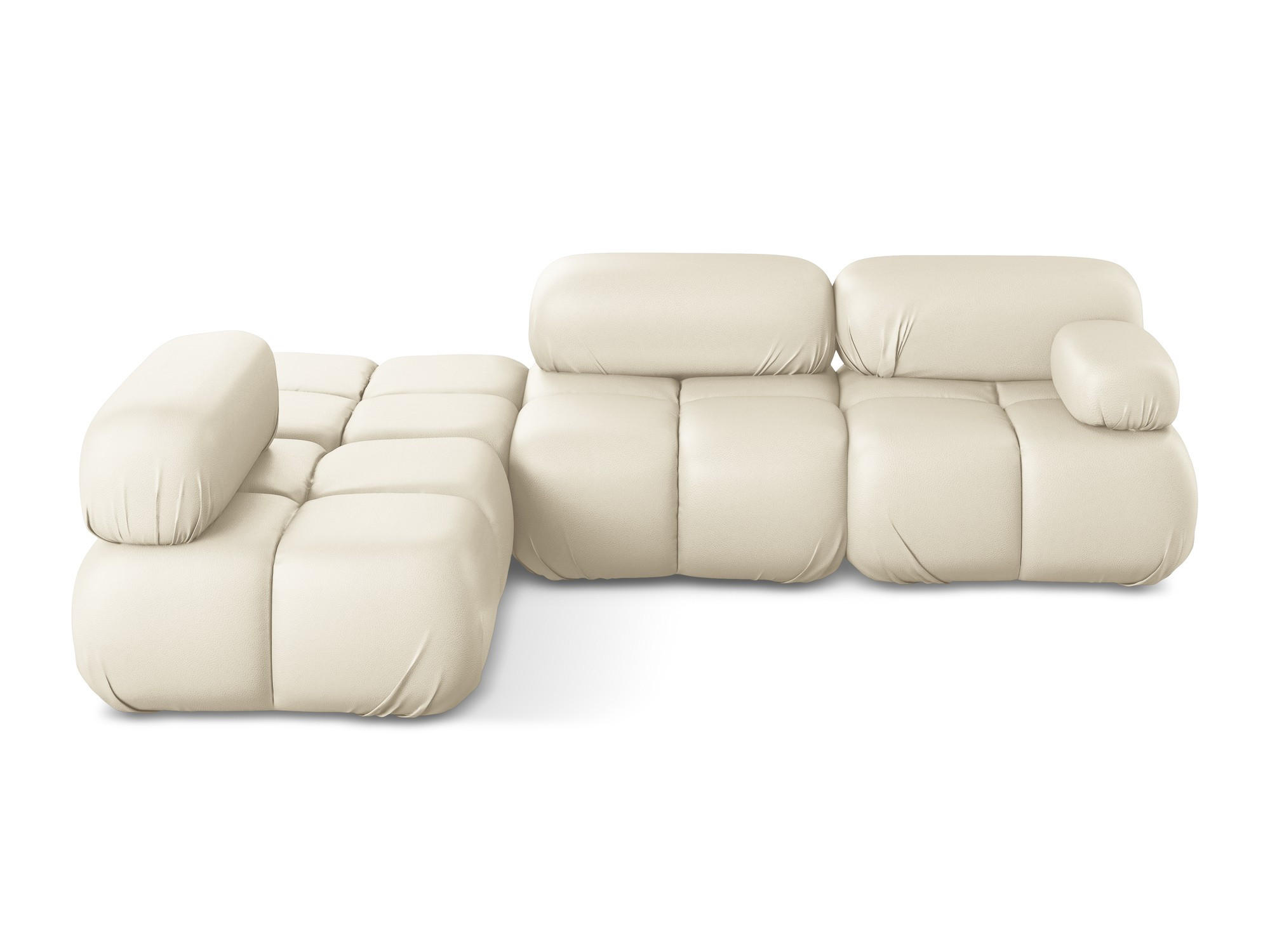 ECKSOFA Links Kunstleder Beige - Beige/Creme, Leder/Kunststoff (190/285cm) - Makamii