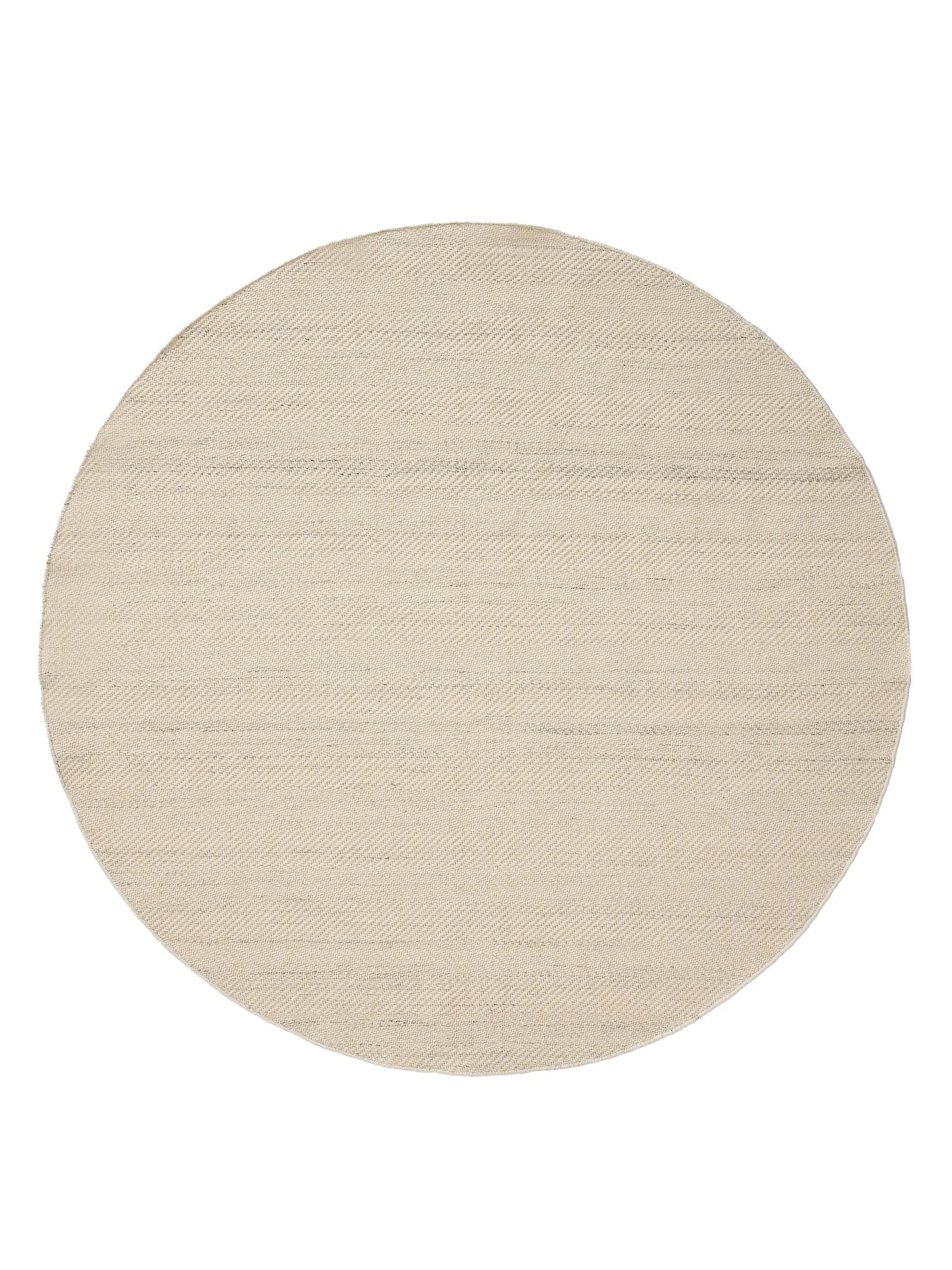 WOLLTEPPICH Lars Cream ø 100 cm rund - Creme, Naturmaterialien/Kunststoff (100/100cm) - benuta