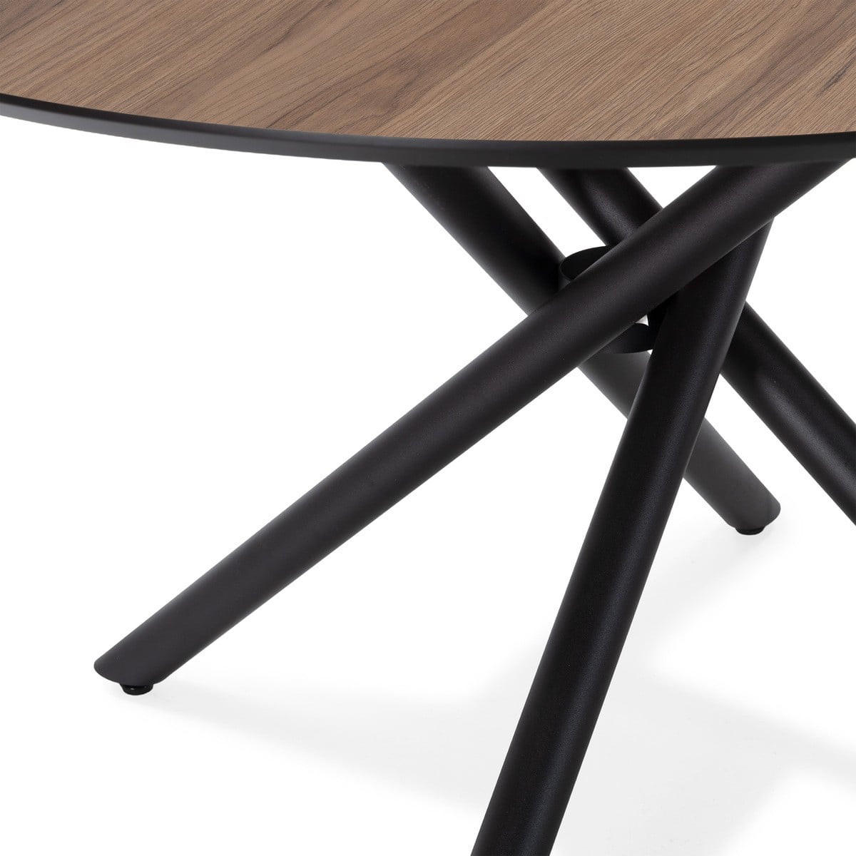 ESSTISCH mit Metallbeinen 120/76/120 cm - Nussbaumfarben, Holzwerkstoff (126/120/76cm) - Calicosy