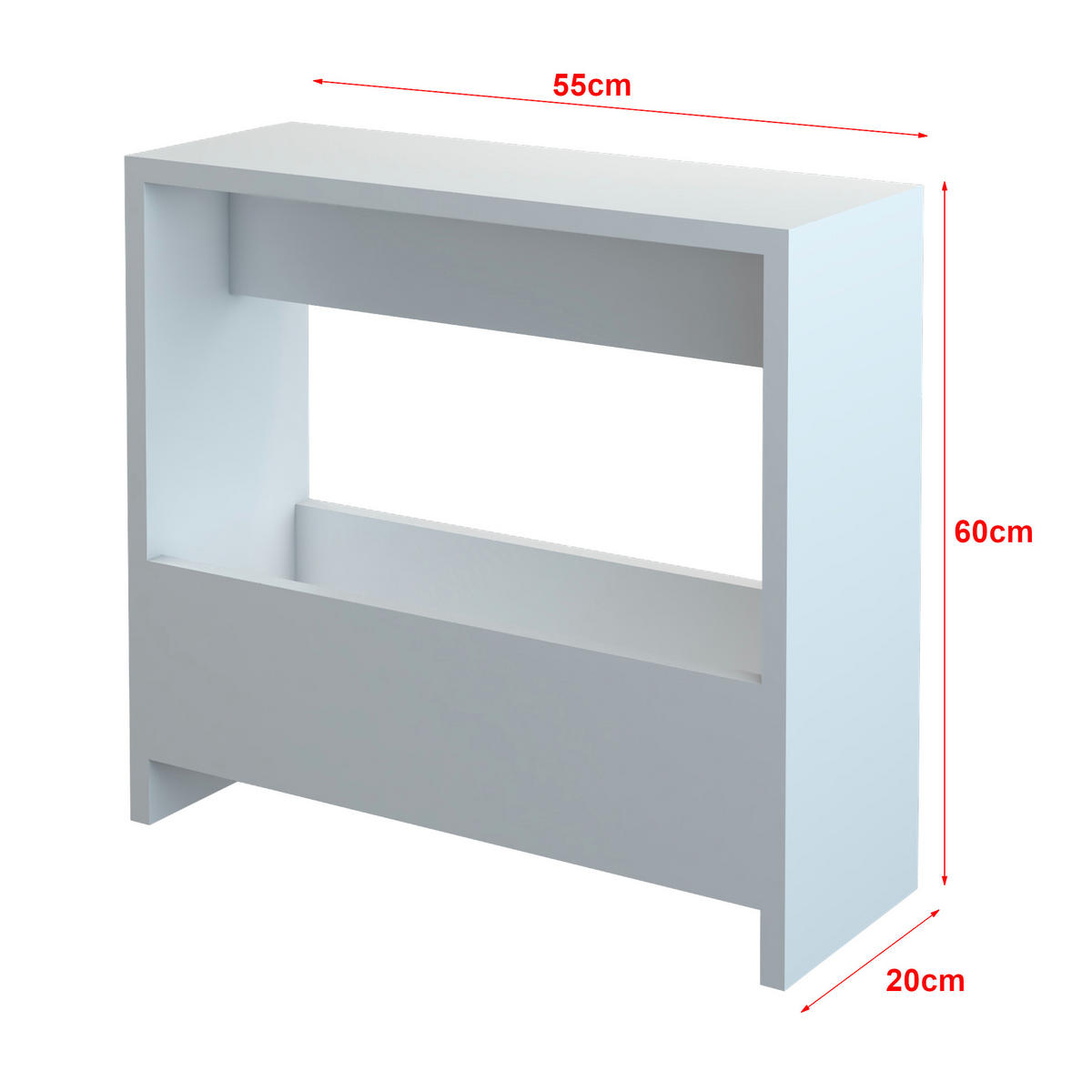 BEISTELLTISCH Rødovre - Weiß, Holzwerkstoff (20/55/60cm) - [en.casa]
