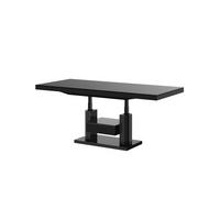 COUCHTISCH rechteckig höhenverstellbar ausziehbar Schublade 120/75/56 cm - Schwarz Hochglanz, Holzwerkstoff (75/120/56cm) - designimpex