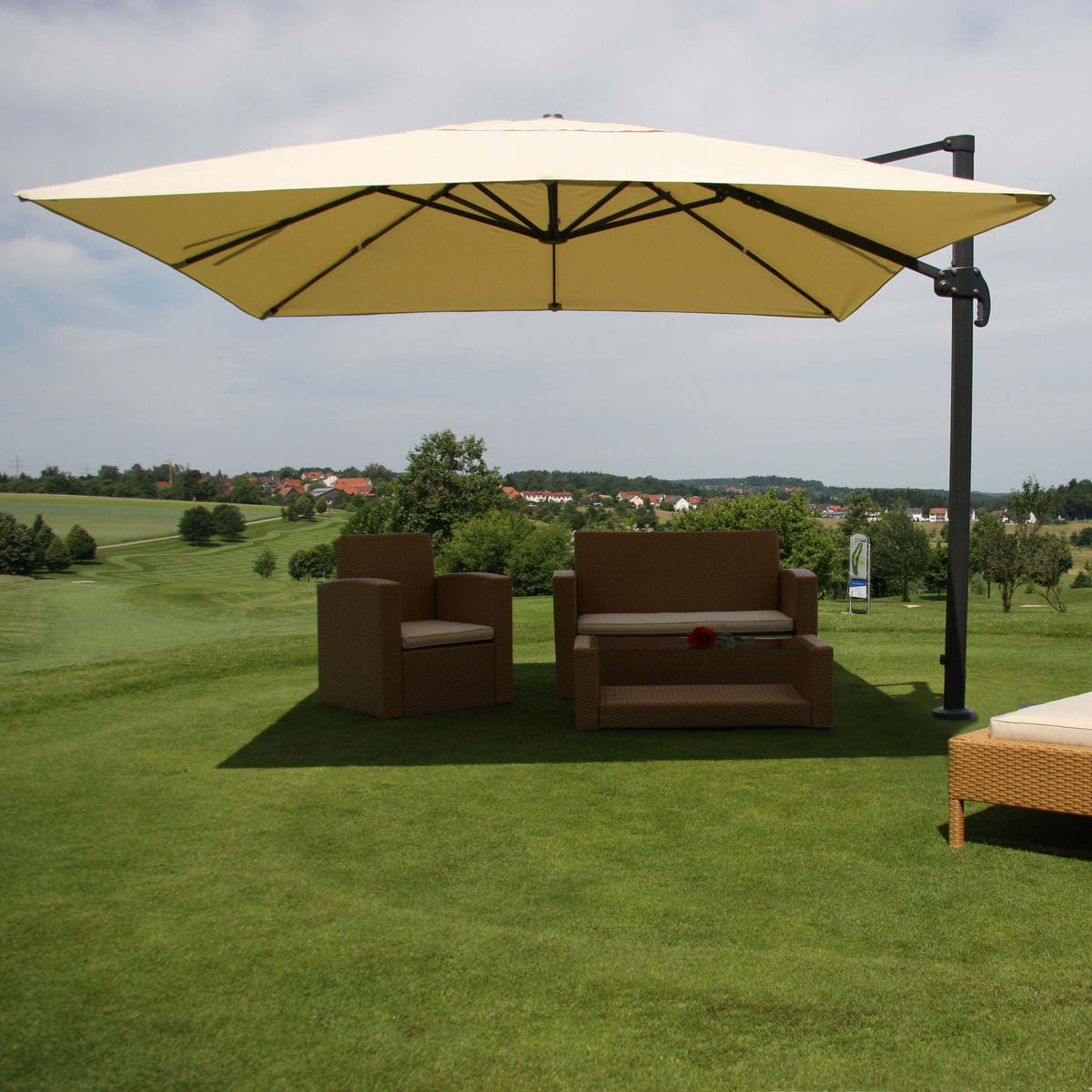 AMPELSCHIRM Cremeweiß 300/400 cm - Weiß, Textil (400/300cm) - MCW