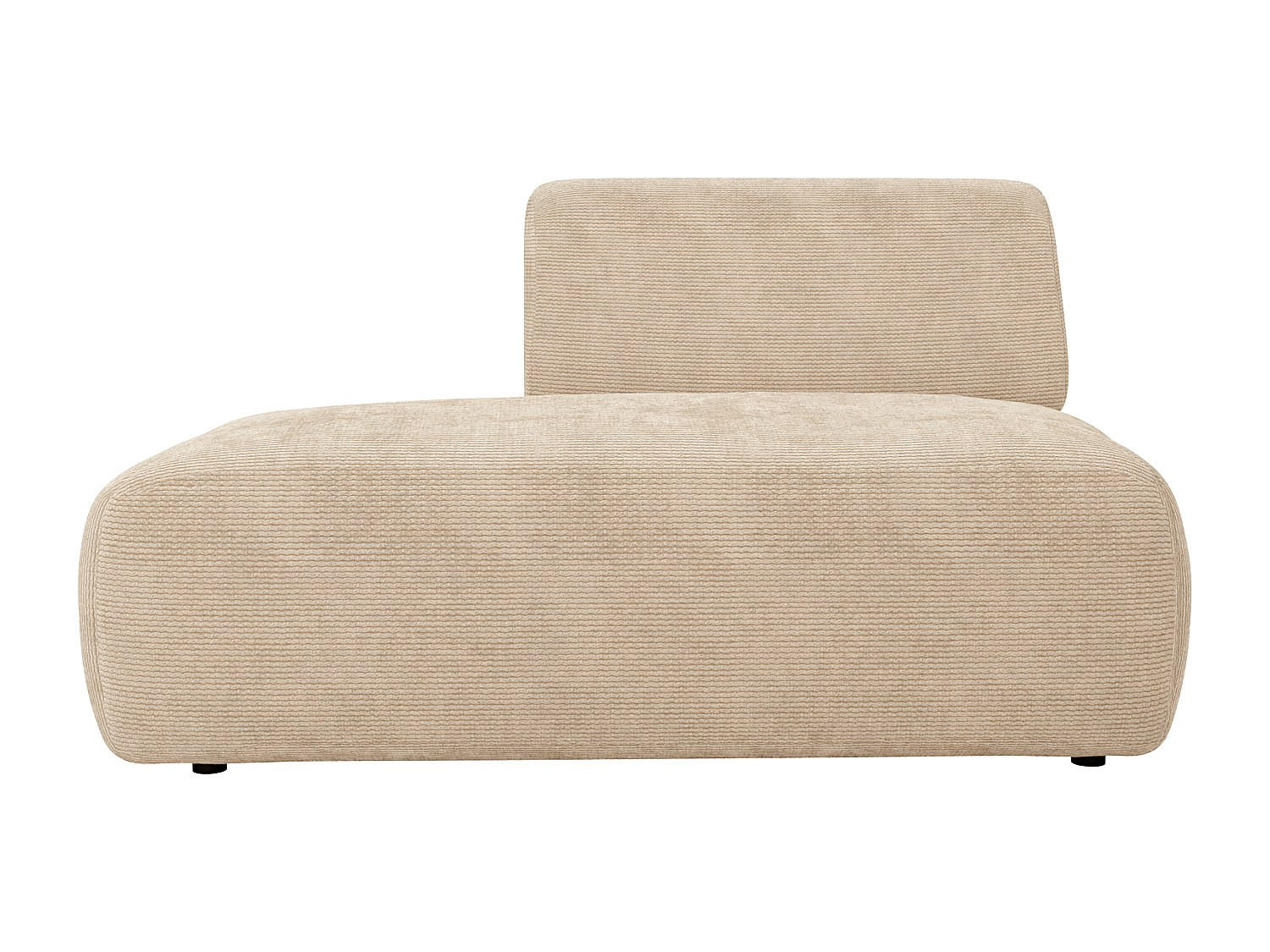RECAMIERE ohne Schlaffunktion - 1 Person - samt - beige Pogni - Beige, Textil (130/73/97cm) - Vente-Unique