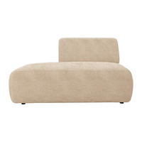 RECAMIERE ohne Schlaffunktion - 1 Person - samt - beige Pogni - Beige, Textil (130/73/97cm) - Vente-Unique