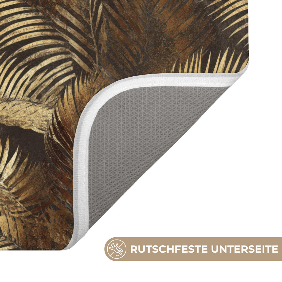 WC PŘEDLOŽKA Tropical - Listy - zlaté 40x60 cm - zlatá, textil/plast (40/1cm) - OnlyWow