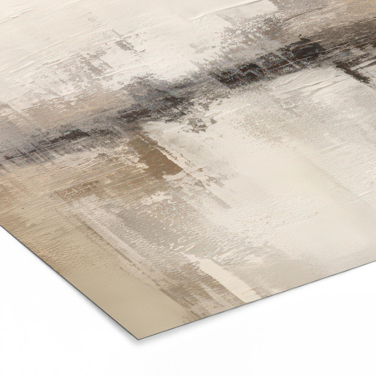 POSTER MIT RAHMEN Moderne Kunst - Abstrakt - Beige 80x60 cm - Beige, Papier (80/60cm) - MuchoWow