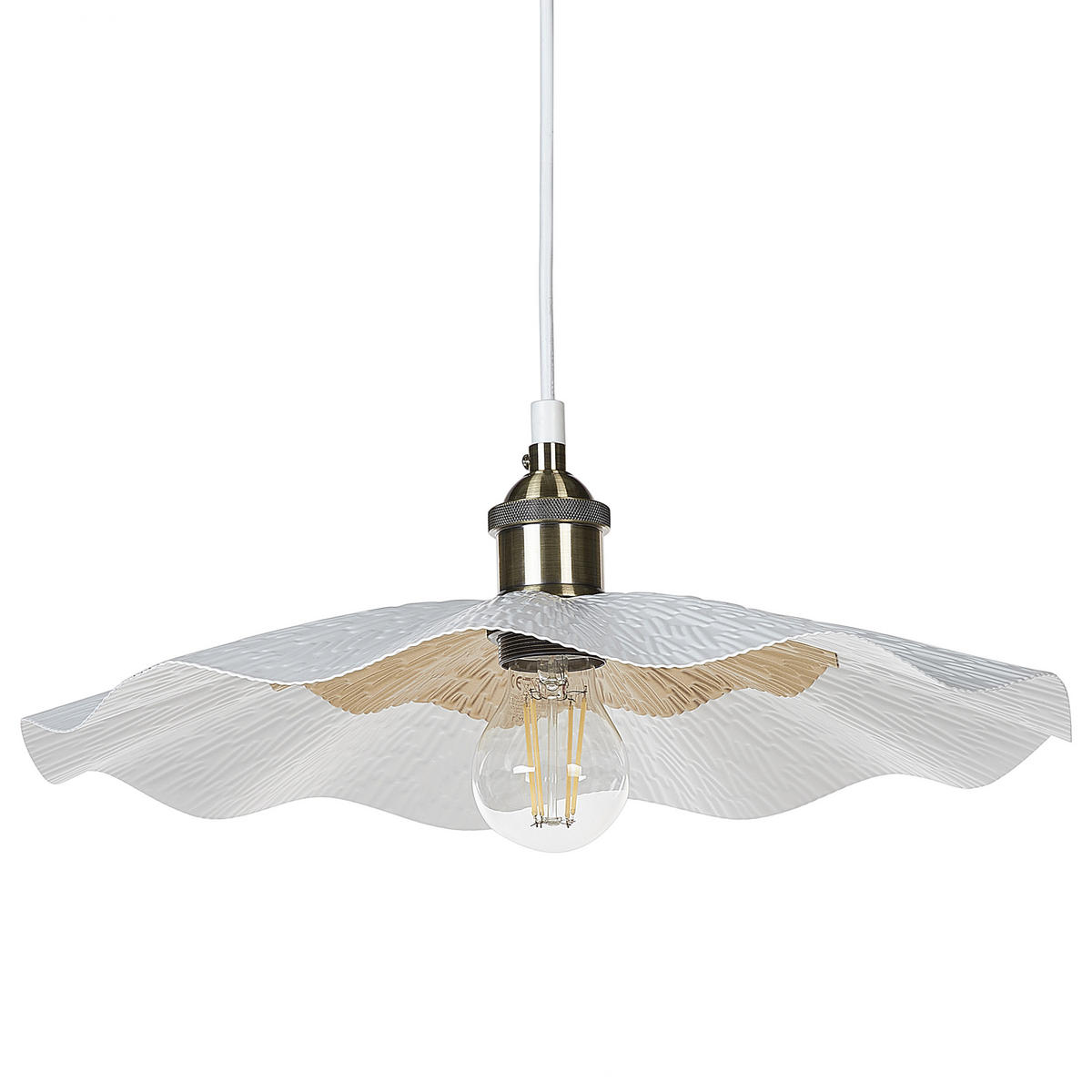PENDELLEUCHTE Phils 40/40/127 cm - Weiß, Metall (40/40/127cm) - Beliani