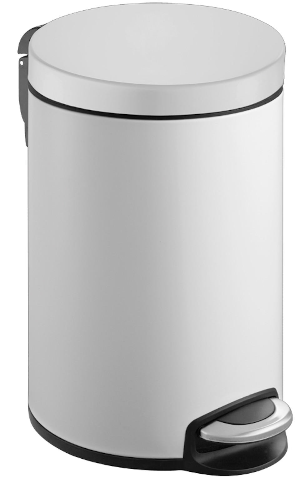 MÜLLEIMER Mit Stilvollem Pedal & Deckel & Kunststoffinneneimer 8 Liter Weiß - Weiß, Metall (22.6/35.5/30cm) - PROREGAL