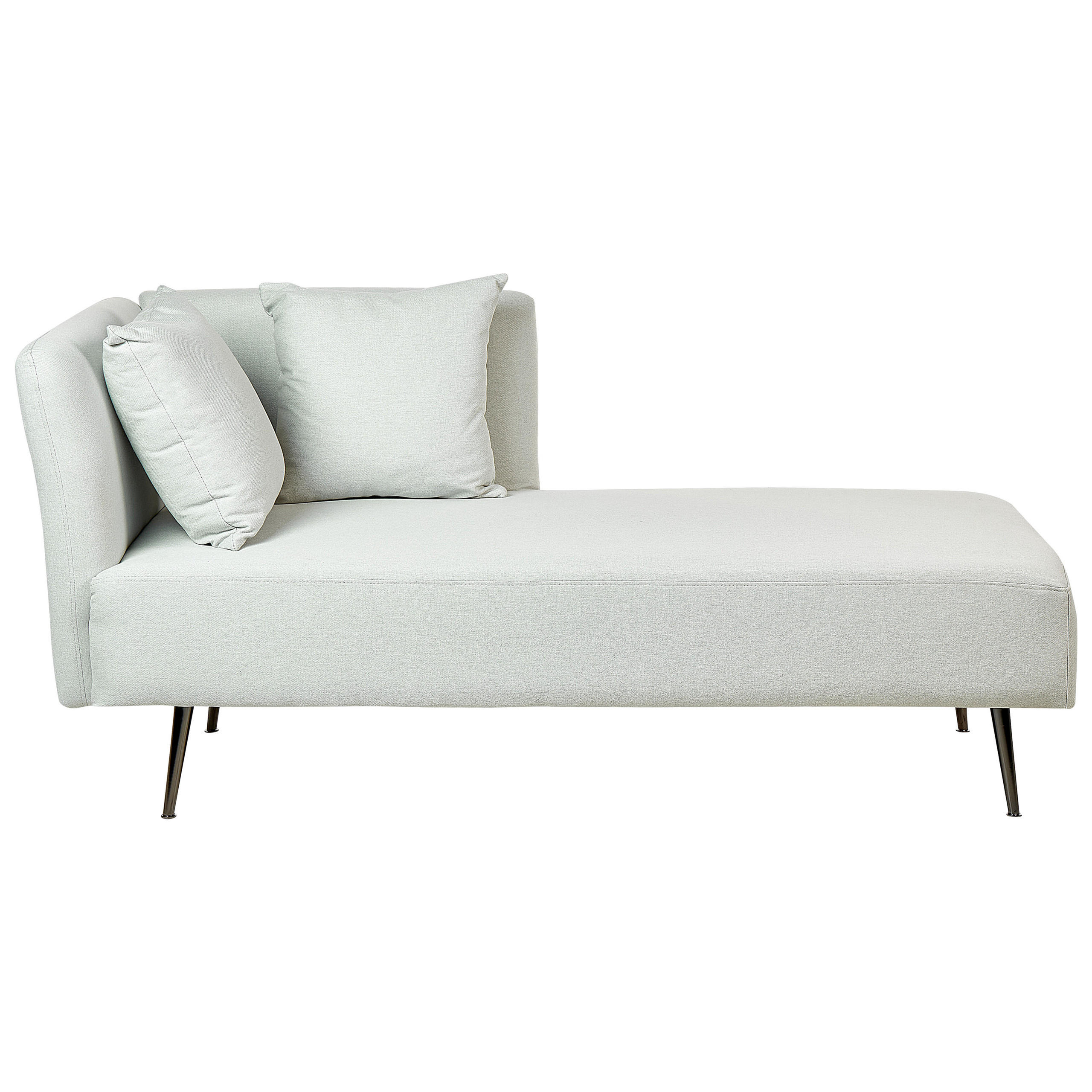 CHAISELONGUE mintgrün linksseitig Riom - Schwarz/Grün, Textil (156/75/77cm) - Beliani
