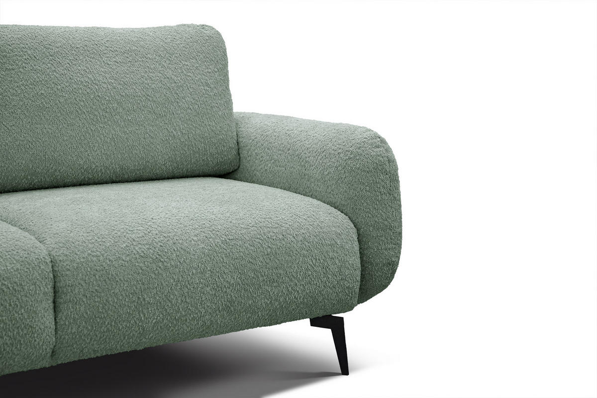 SOFA FEBE 3-Sitzer, salbeigrün - Salbeigrün/Schwarz, Holz/Textil (190/82/96cm) - Courtois Laville