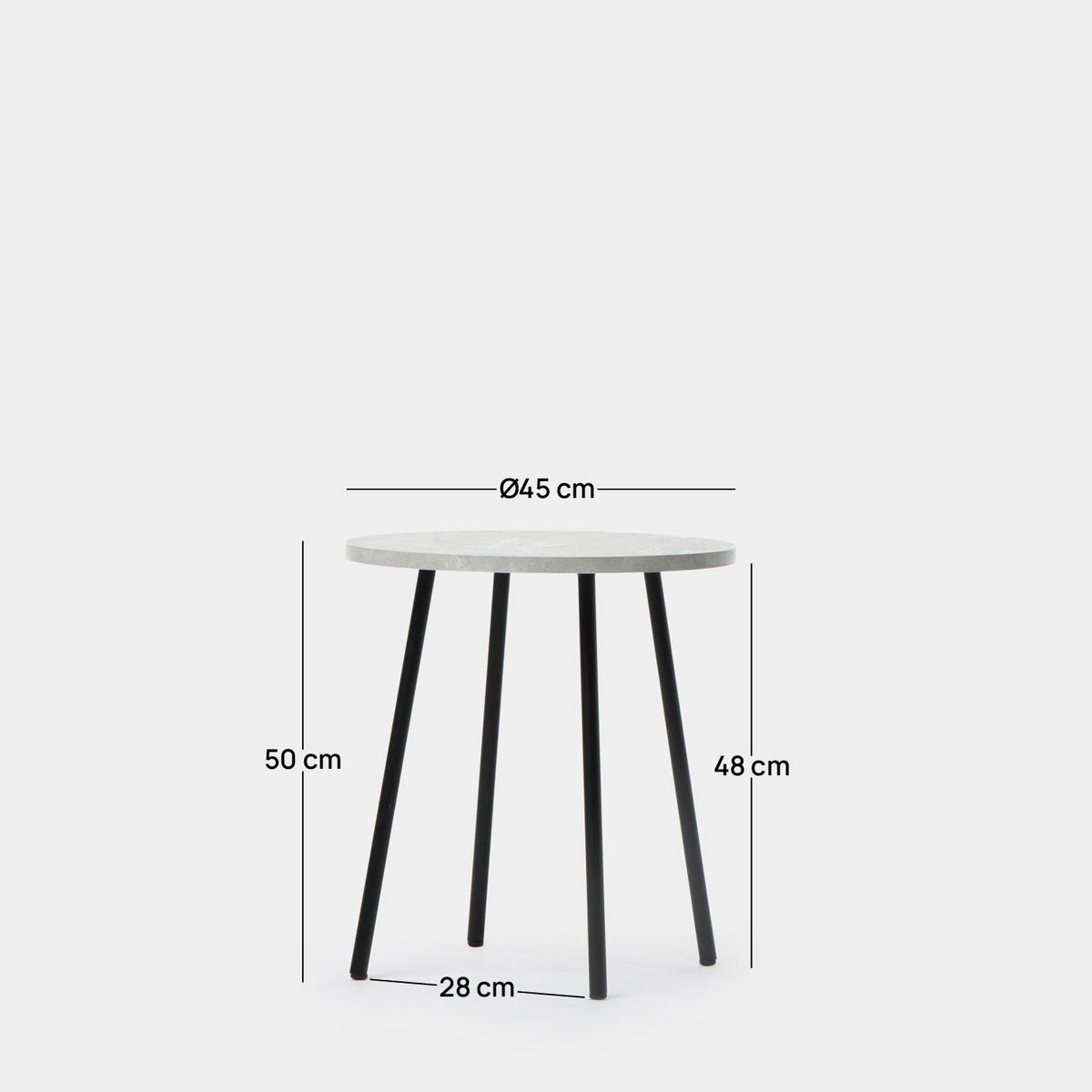 BEISTELLTISCH Siena Schwarz 45 cm x 50 cm - Schwarz, Holzwerkstoff (45/45/50cm) - Klast Home