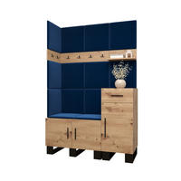 GARDEROBEN-SET 196/126/45,6 - Schwarz/Eiche Artisan, Holz/Kunststoff (126/196/45.6cm) - Abiks Möbel
