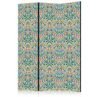 PARAVENT Beidseitig Bedruckter 3-tlg 135x172 cm Bunte Ornamente Retro - Multicolor, Holz/Textil (135/172/3cm) - Muralo