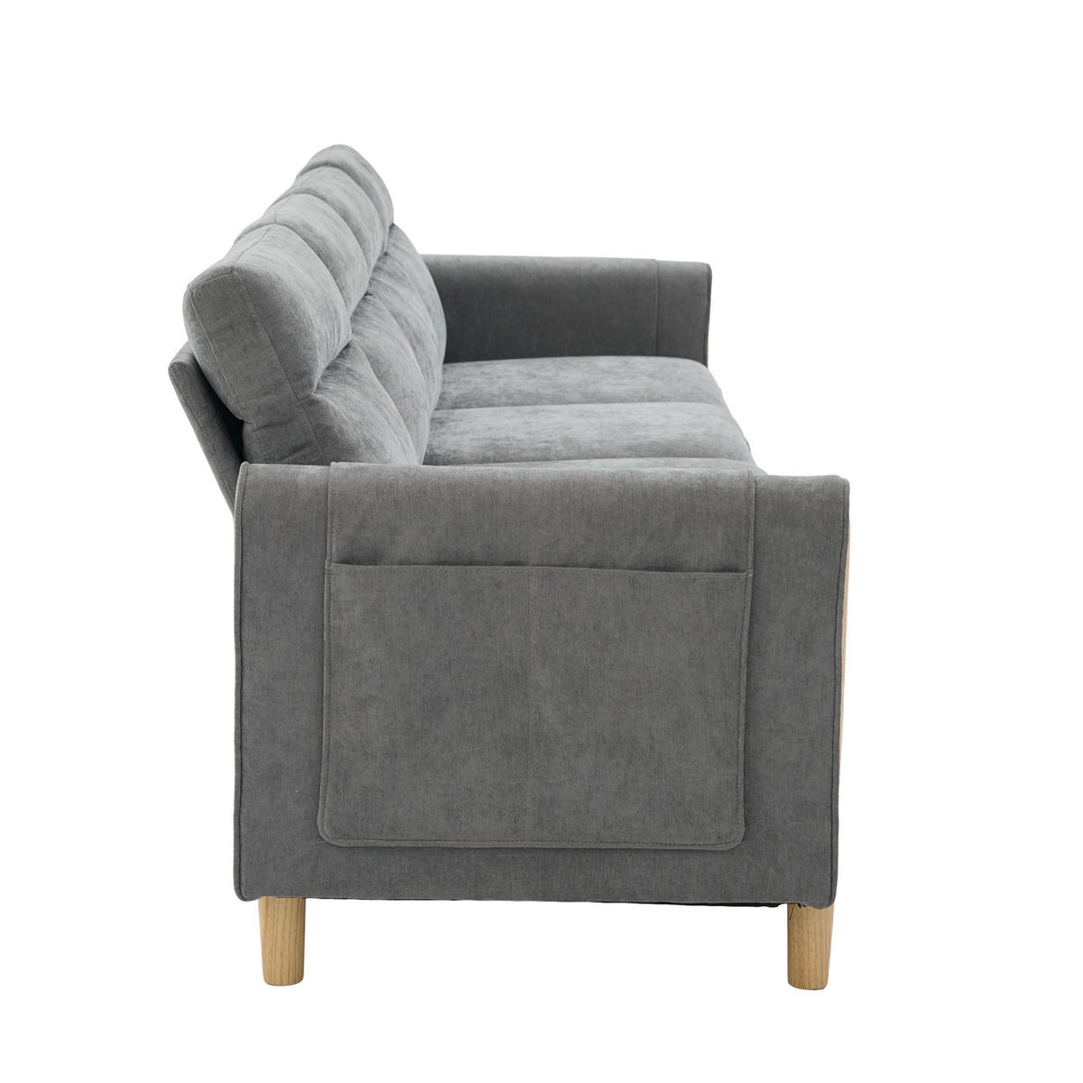 WOHNLANDSCHAFT DE-33935 modular mit Stauraumhockern Grau - Hellgrau, Holz (77/86/261cm) - ComfortXL