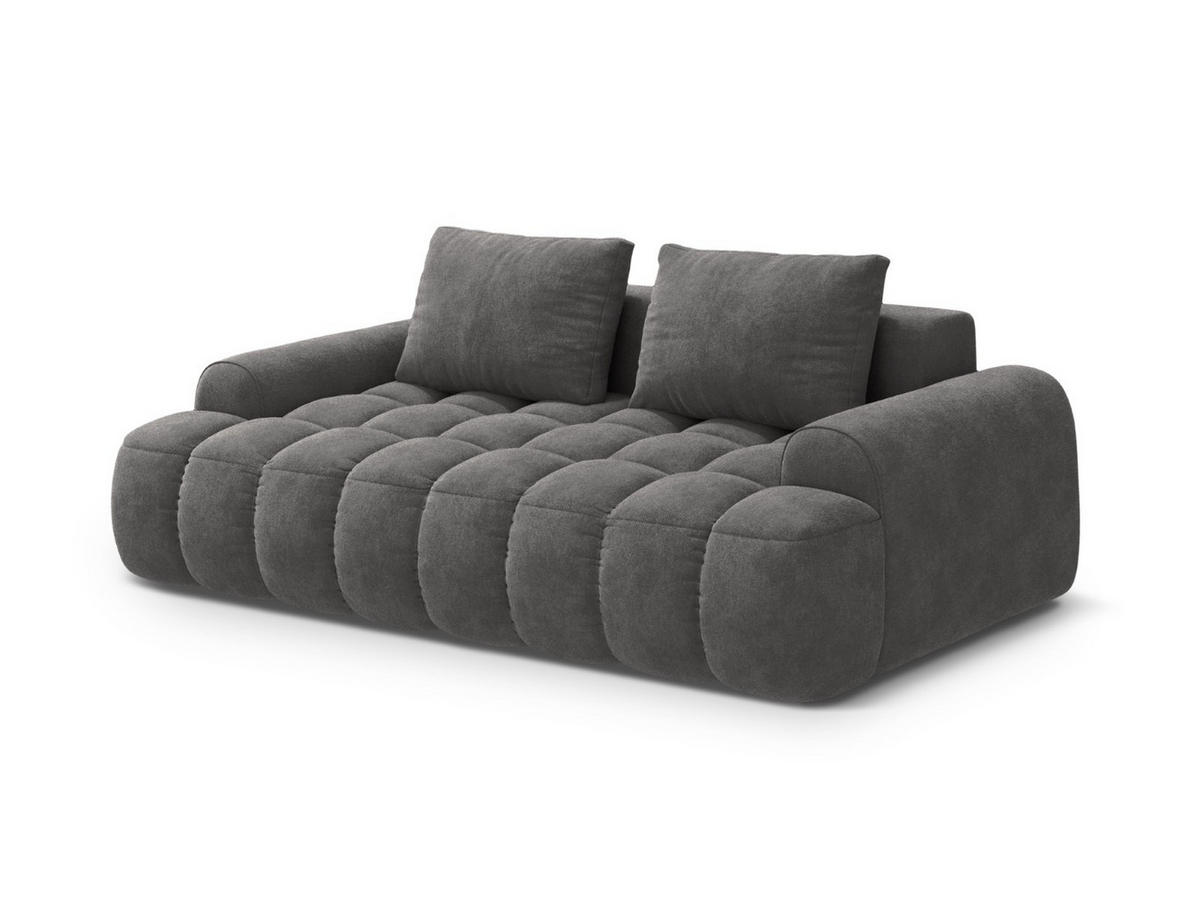 SOFA Linz aus Samt grau 3 Sitzplätze - Grau, Textil (100/84/200cm) - Cosmopolitan Design