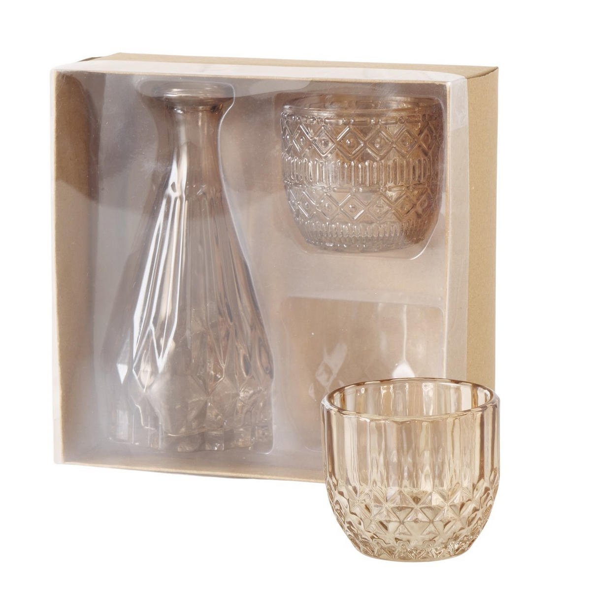 DEKOSET aus Glas Kerzenhalter und Vase Cherin - Orange, Glas (6/15/6cm) - Boltze Home
