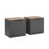 NACHTTISCH Betti Anthrazit 50 x 50 cm 2er Set - Anthrazit, Holzwerkstoff (50/50/42cm) - Vicco