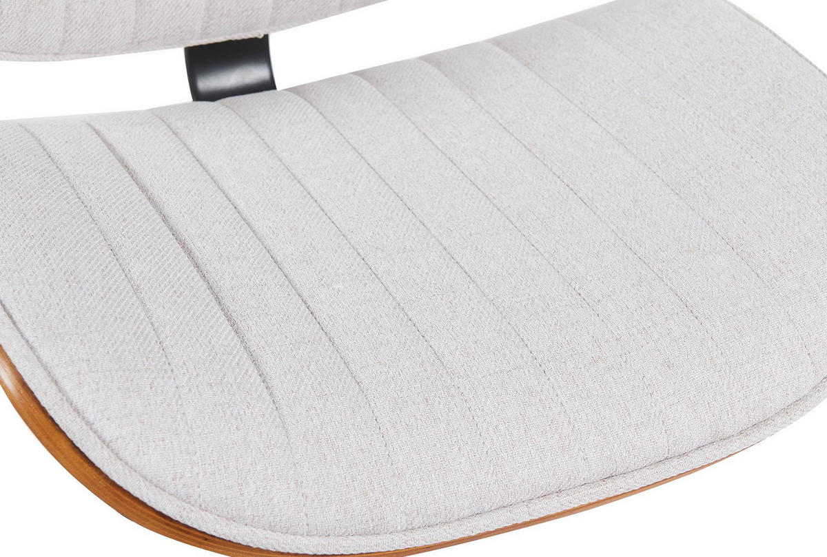 BARHOCKER Stoff walnuss/creme - Chromfarben/Walnussfarben, Textil/Metall (50/94/50cm) - CLP