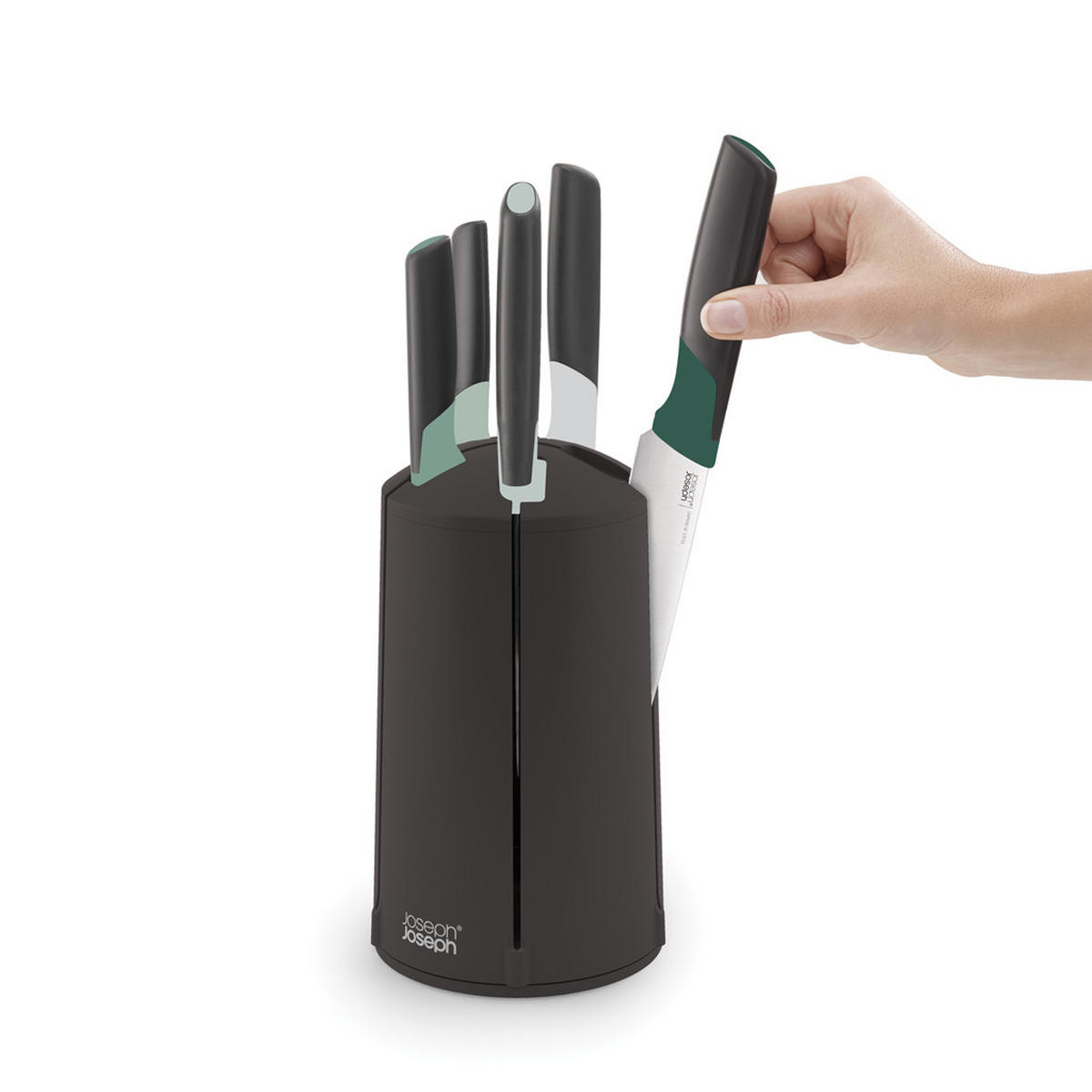 MESSERBLOCK mit 5 Messern - Elevate Sage - Schwarz, Metall (2/35/13cm) - Kela