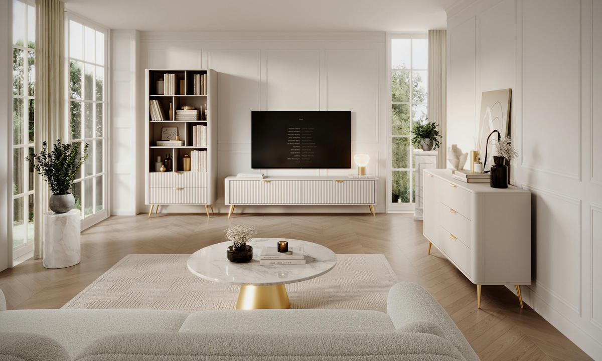 NACHTTISCH LEKNES STO1 An den Seiten abgerundete Leiste aus MDF-Platte Beige Beige - Beige, Holzwerkstoff (63/55/38cm) - Komodee