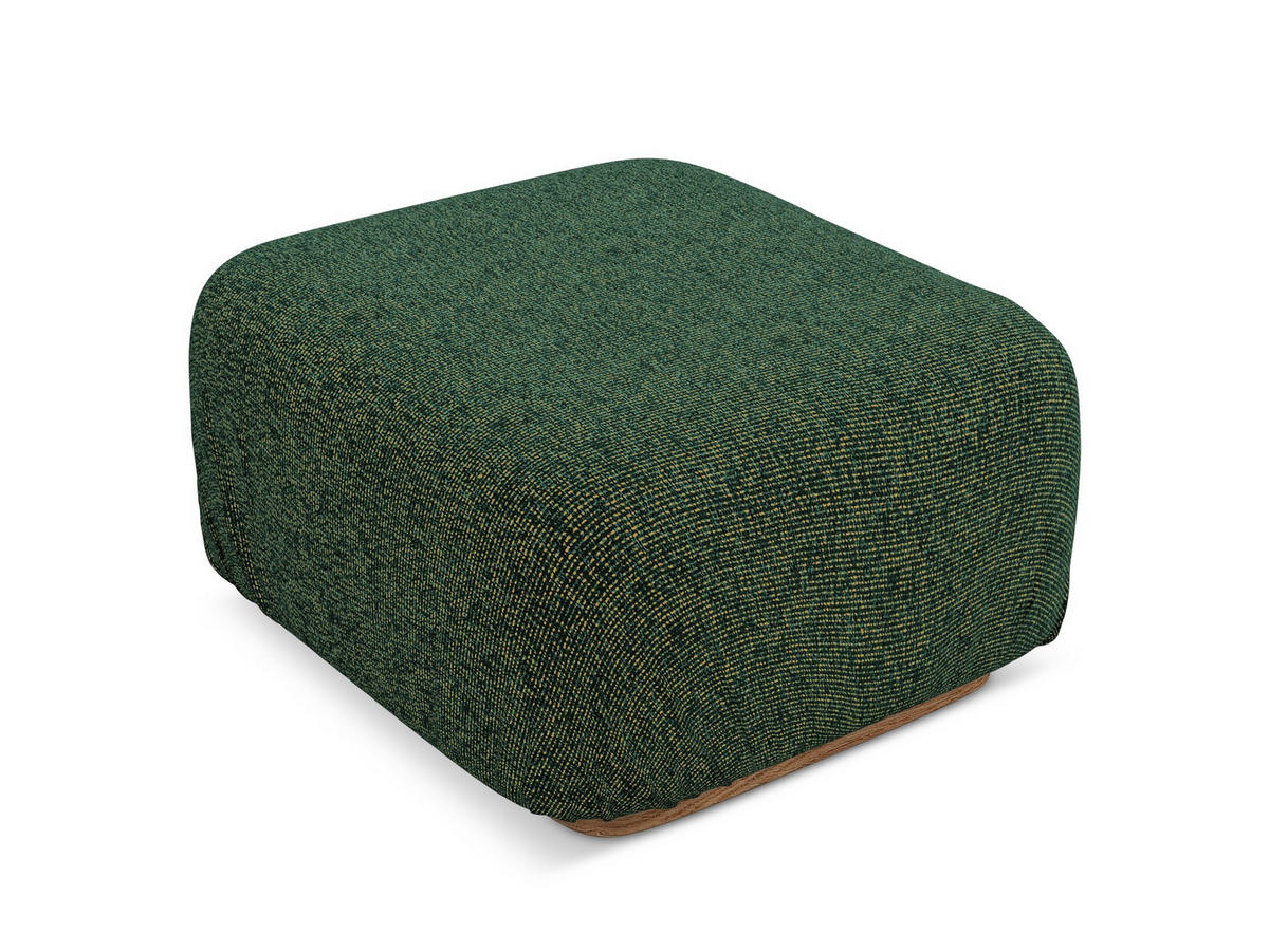 POUF Strukturstoff Stoff Grün - Braun/Grün, Holz/Textil (83/95/41cm) - Makamii