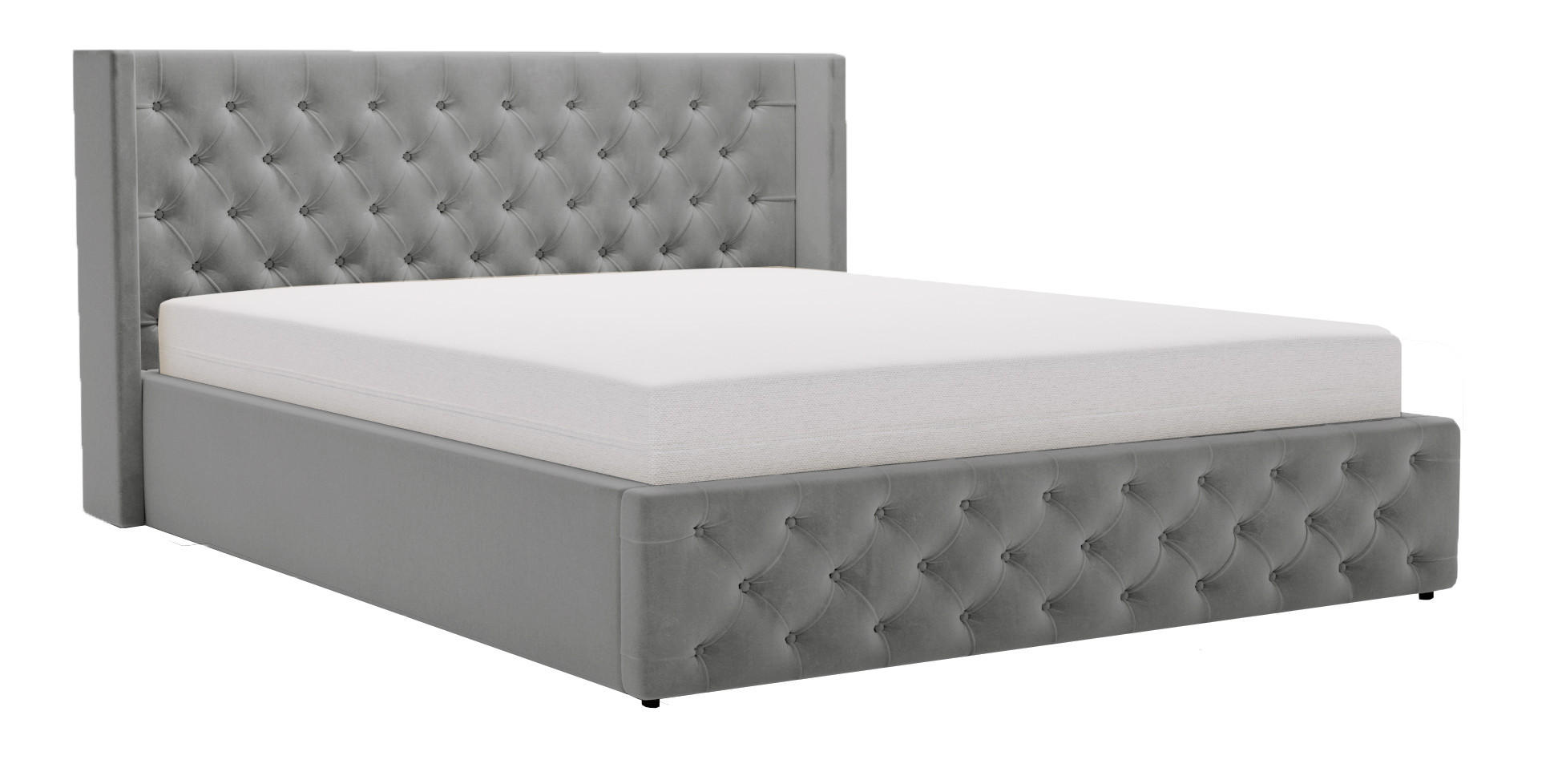 Emporius Polsterbett Hellgrau 200x200 cm