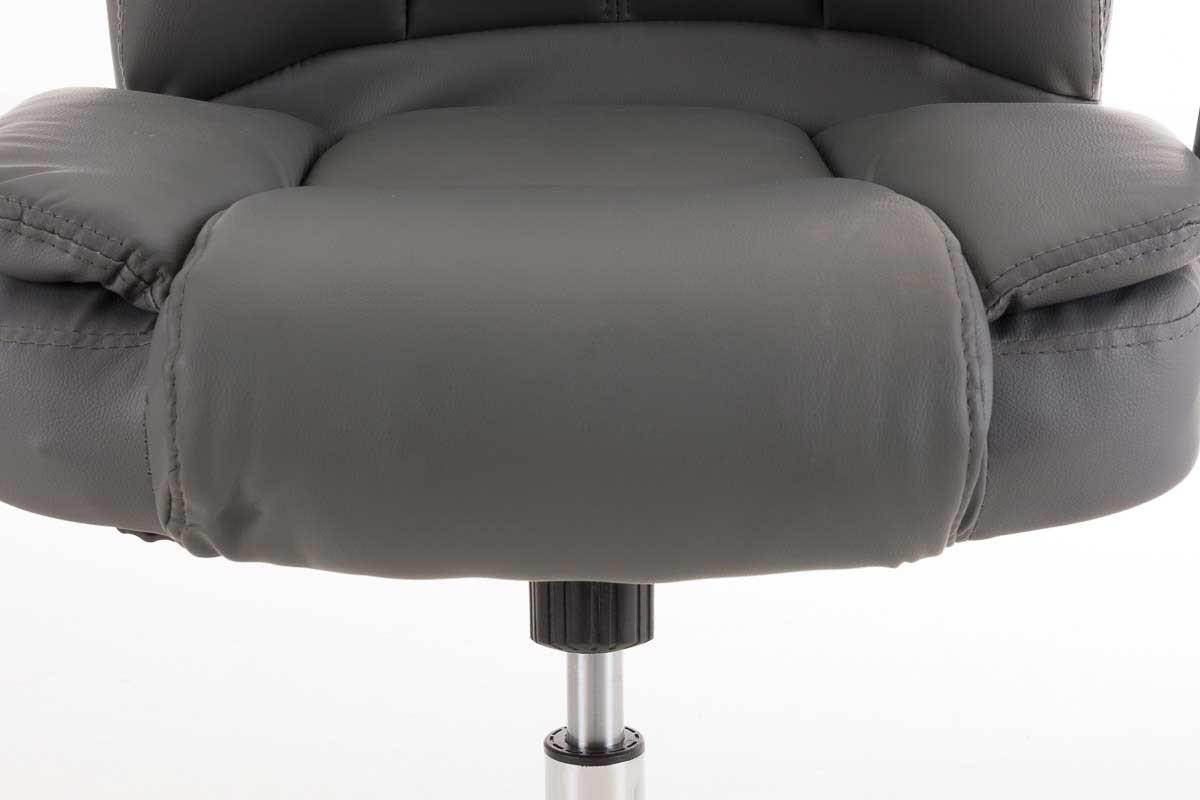 BÜROSTUHL JUBEL 115x62x70 Grau Kunstleder Metall - Grau, Leder/Metall (62/115/70cm) - DELUKE