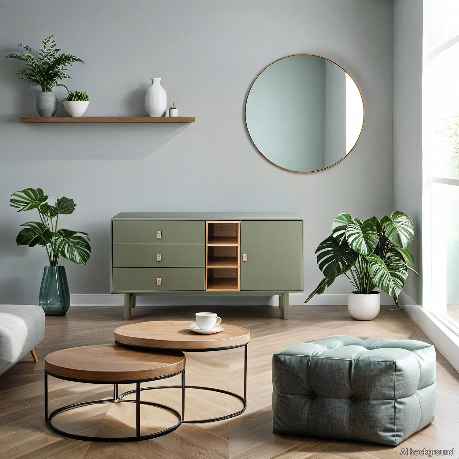 SIDEBOARD - 140 CM - Olivgrün, Holzwerkstoff (140/75/40cm) - home24