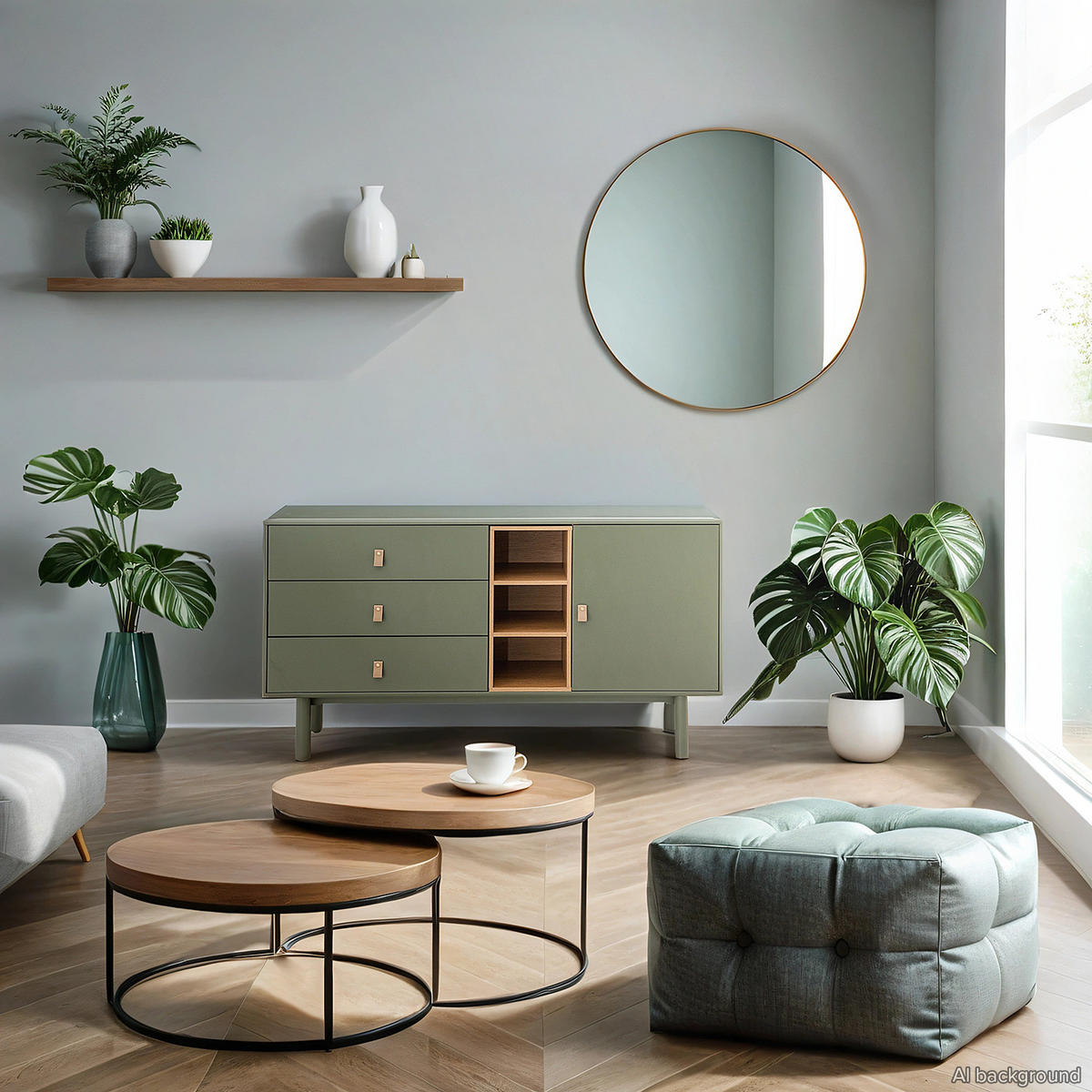 SIDEBOARD - 140 CM - Olivgrün, Holzwerkstoff (140/75/40cm) - home24