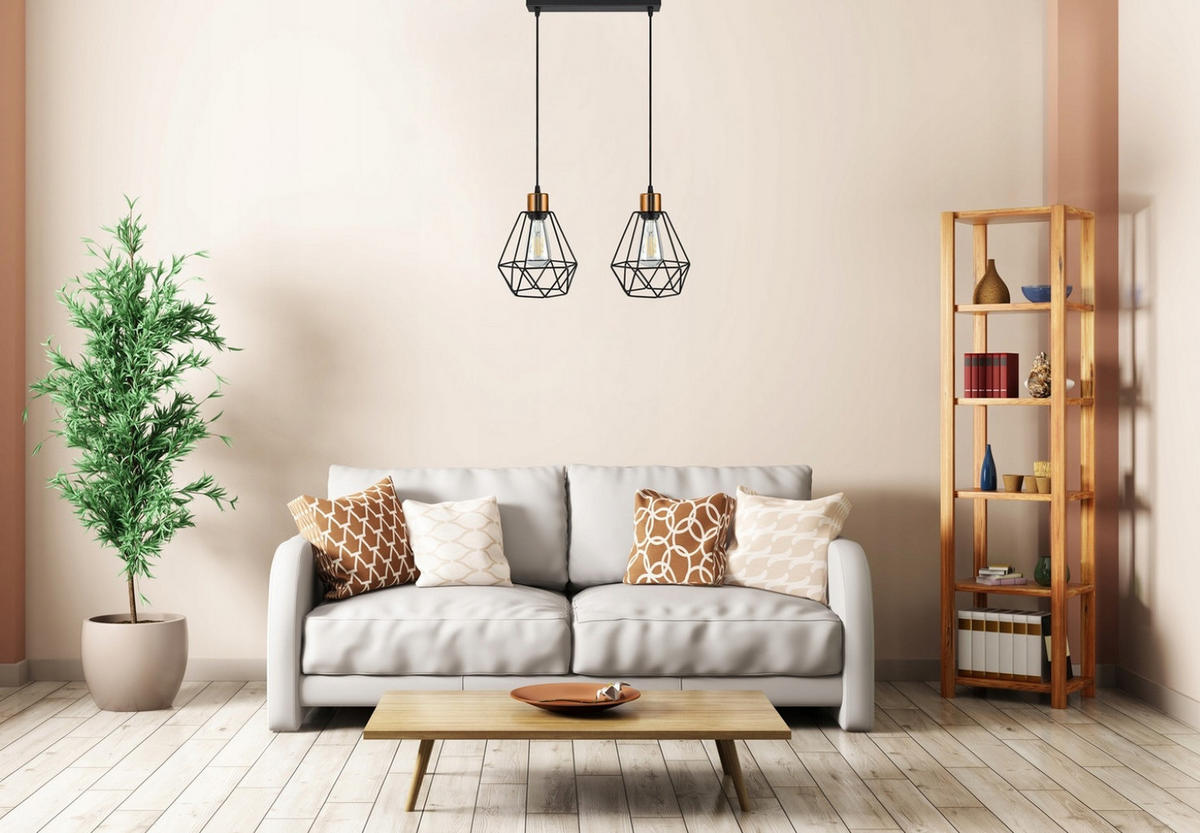 PENDELLEUCHTE EDISON II - Goldfarben/Schwarz, Metall (20/50/100cm) - kiki design