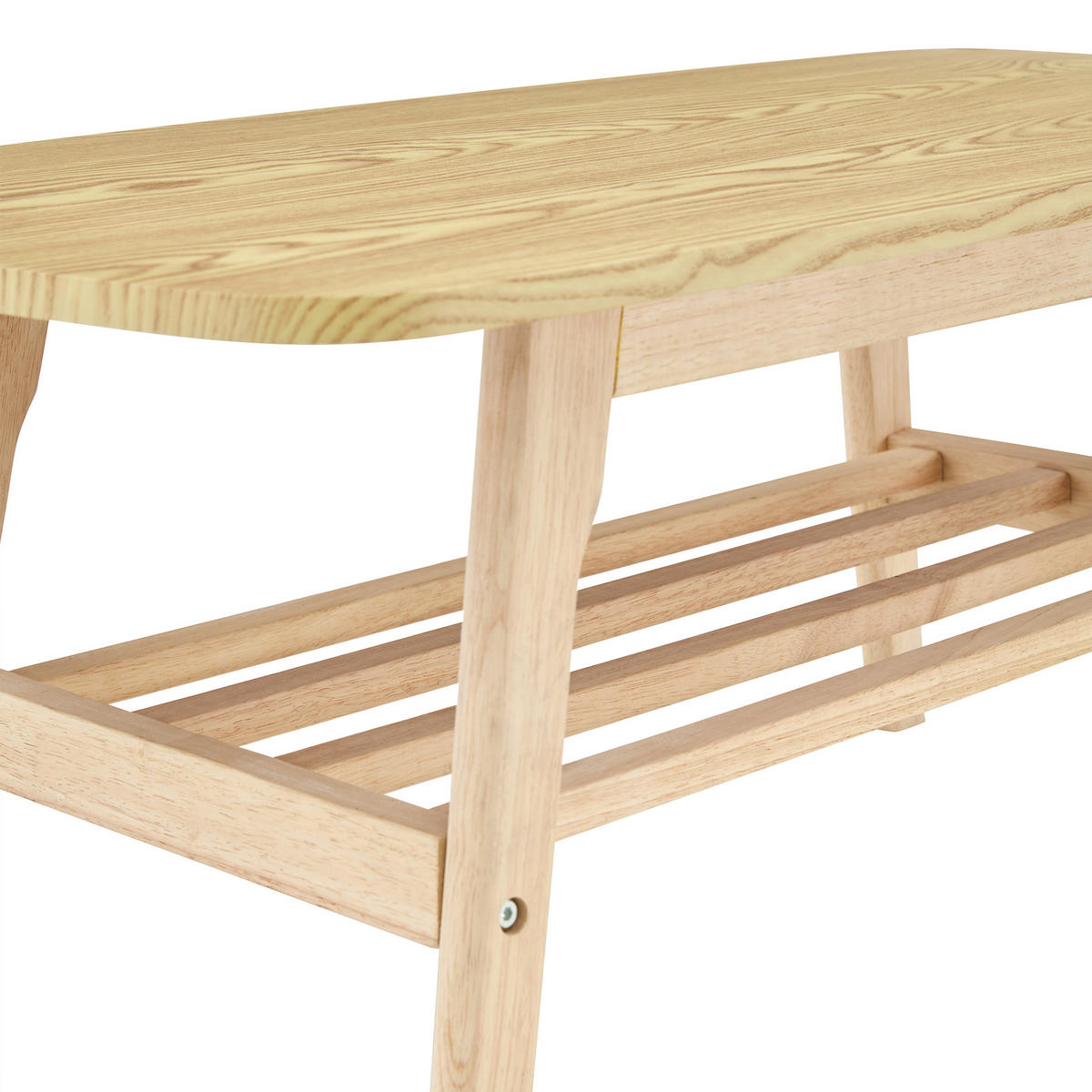 COUCHTISCH DE-37426 rechteckig mit zweistöckigem Stauraum Naturholz - Naturfarben, Holz (100/48/42.5cm) - ComfortXL