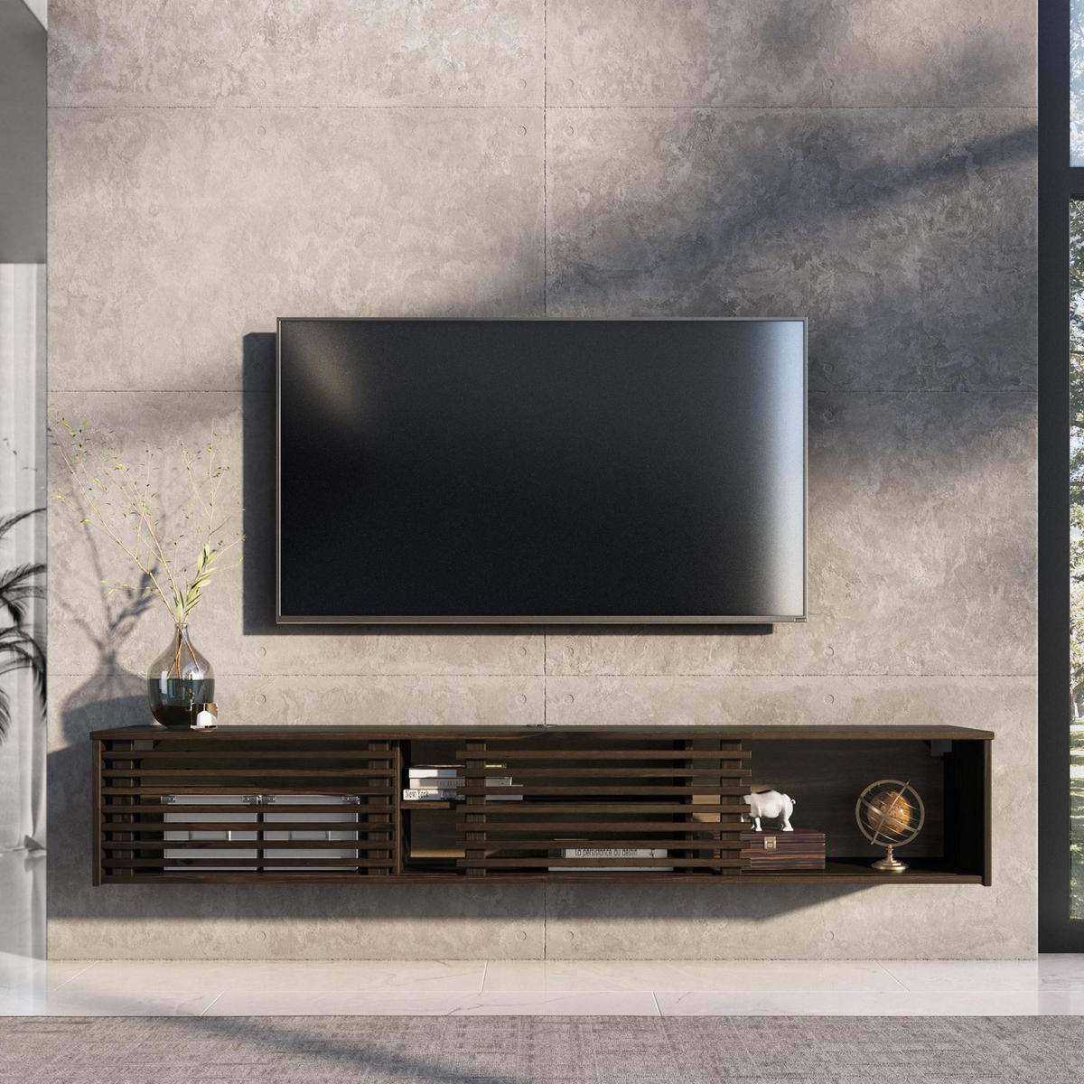 LOWBOARD RIAN nussbaum - Nussbaumfarben, Holz (175/30/34cm) - IDIMEX