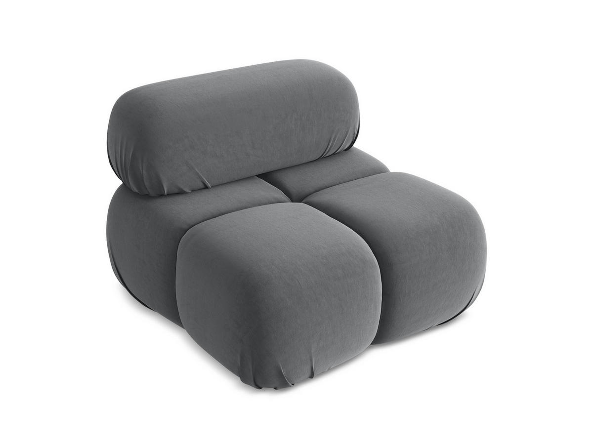 SESSEL Samt Stoff Grau - Dunkelgrau/Schwarz, Kunststoff/Textil (96/70/95cm) - Makamii
