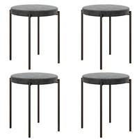 KÜCHENHOCKER DE-06804 4er-Set stapelbar mit Samtoptik Dunkelgrau - Dunkelgrau, Textil/Metall (41.5/46/41.5cm) - ComfortXL