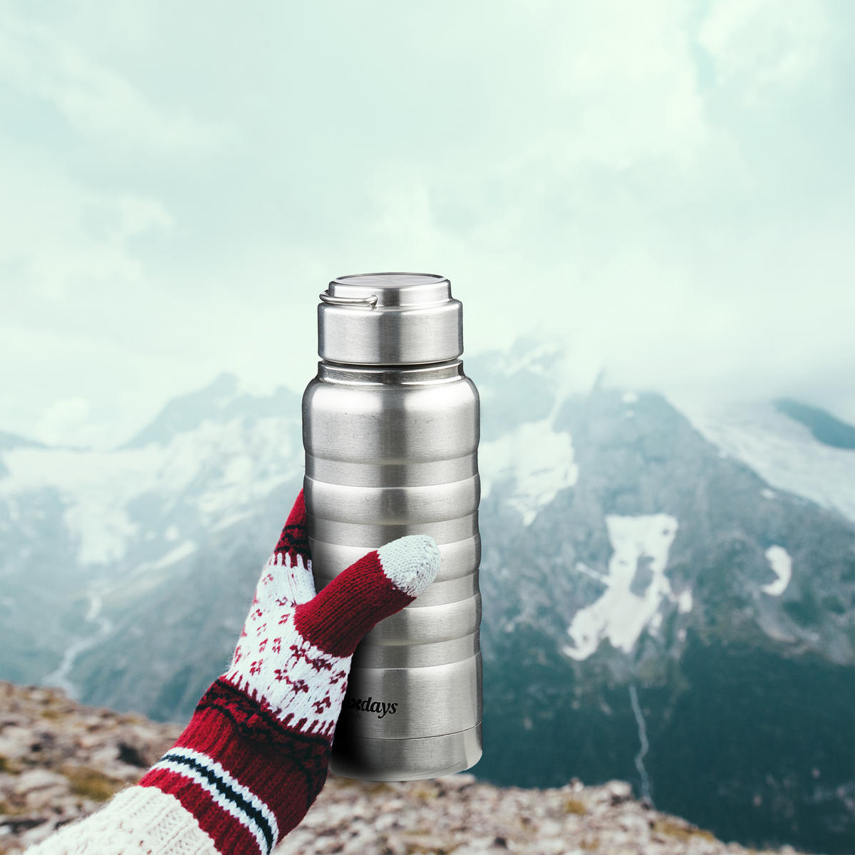 EDELSTAHL-TRINKFLASCHE - Silberfarben, Metall (0.4L) - Relaxdays