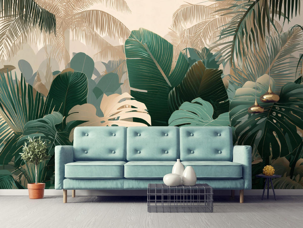 FOTOTAPETE Blätter Dschungel Grün 250x175 cm - Multicolor, Papier (250/175cm) - Wallarena