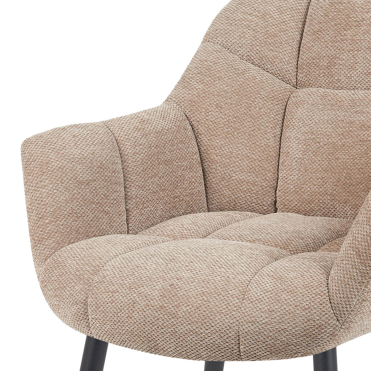ESSZIMMERSTUHL Mika-Remo - Beige/Schwarz, Textil/Metall (65/81/66cm) - DUBI Möbel