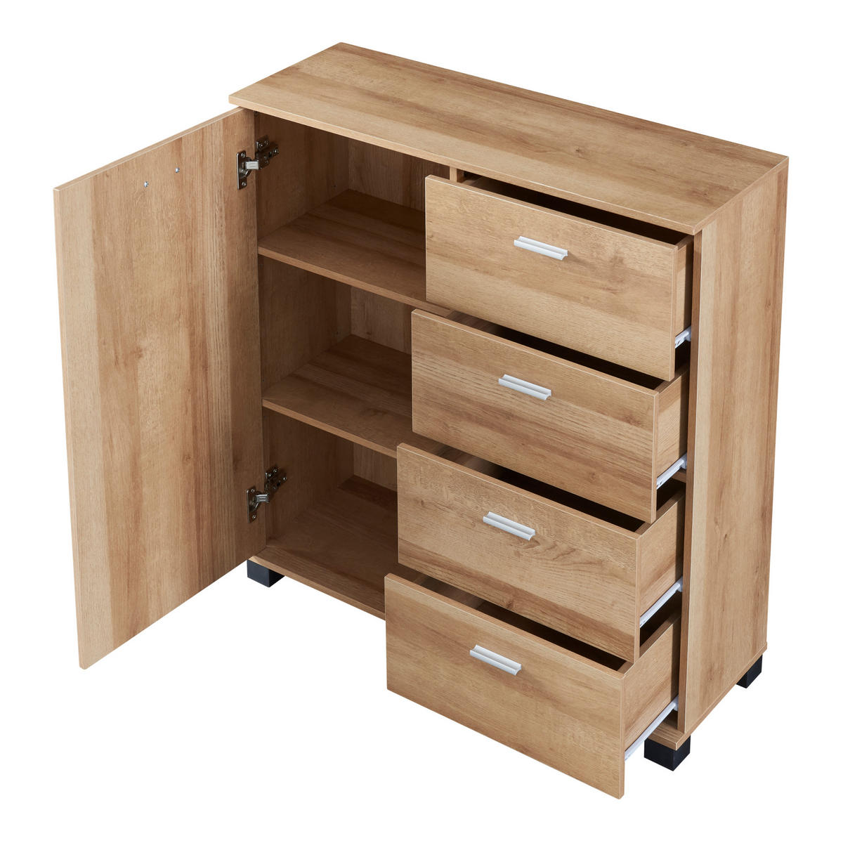 SIDEBOARD Döbritz - Eichefarben, Holzwerkstoff (80/84/28cm) - [en.casa]