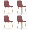 ESSZIMMERSTÜHLE 4er Set Rosa Velours, Gepolsterte Sitzfläche, Metallfüße, Modernes Design - Pink, Textil (46/89/51cm) - Best For Home