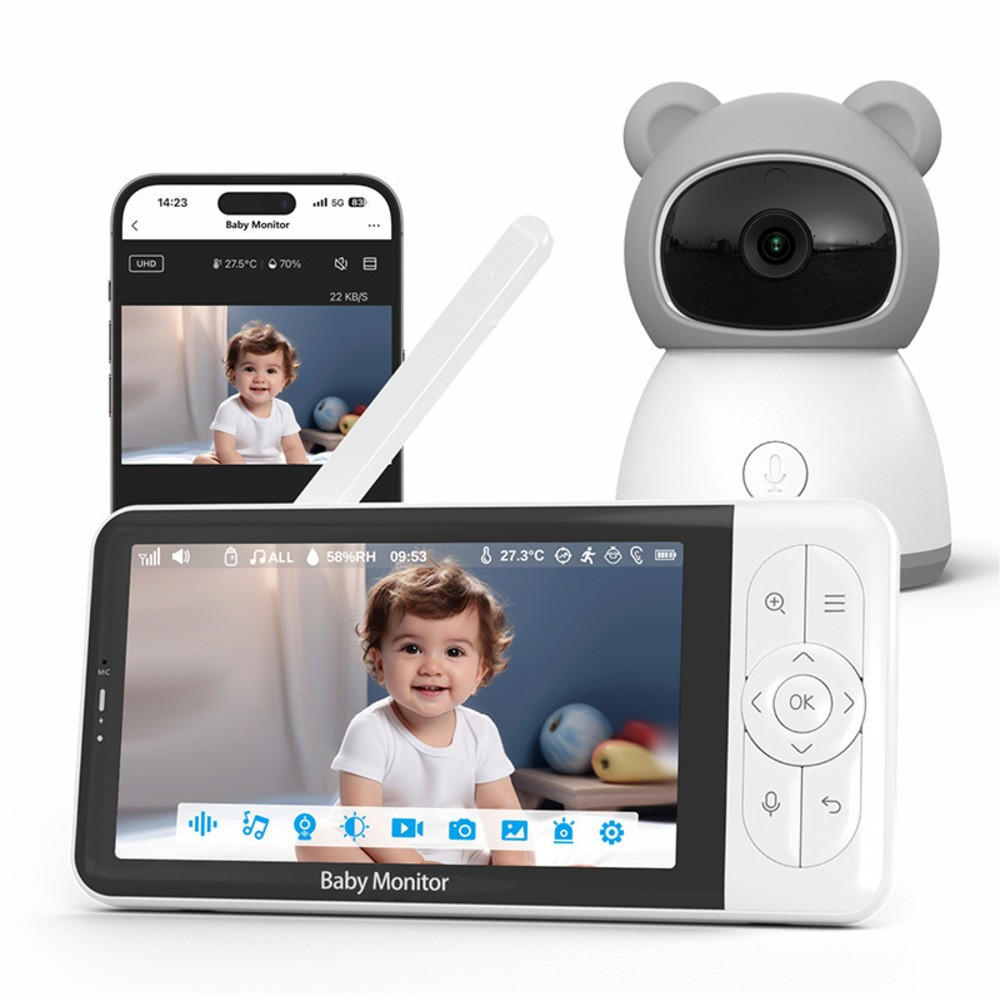 BABYPHONE, EU-Stecker, 2-Megapixel-Auflösung - Weiß, Kunststoff - Authentics