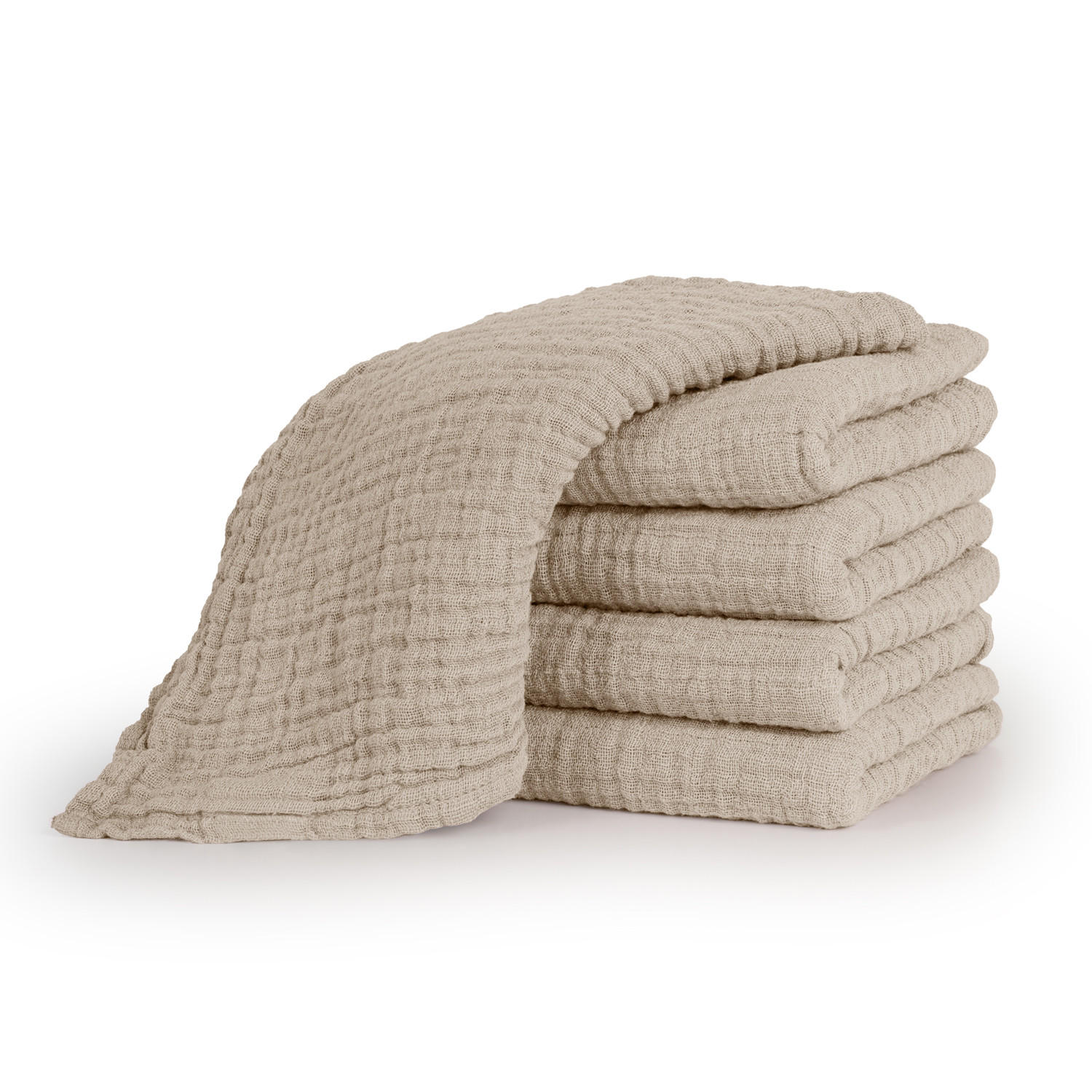 SPUCKTÜCHER 70/70 cm, 100% Baumwolle für Babys, Braun, 20er-Set - Braun, Textil (70/70cm) - Laleni