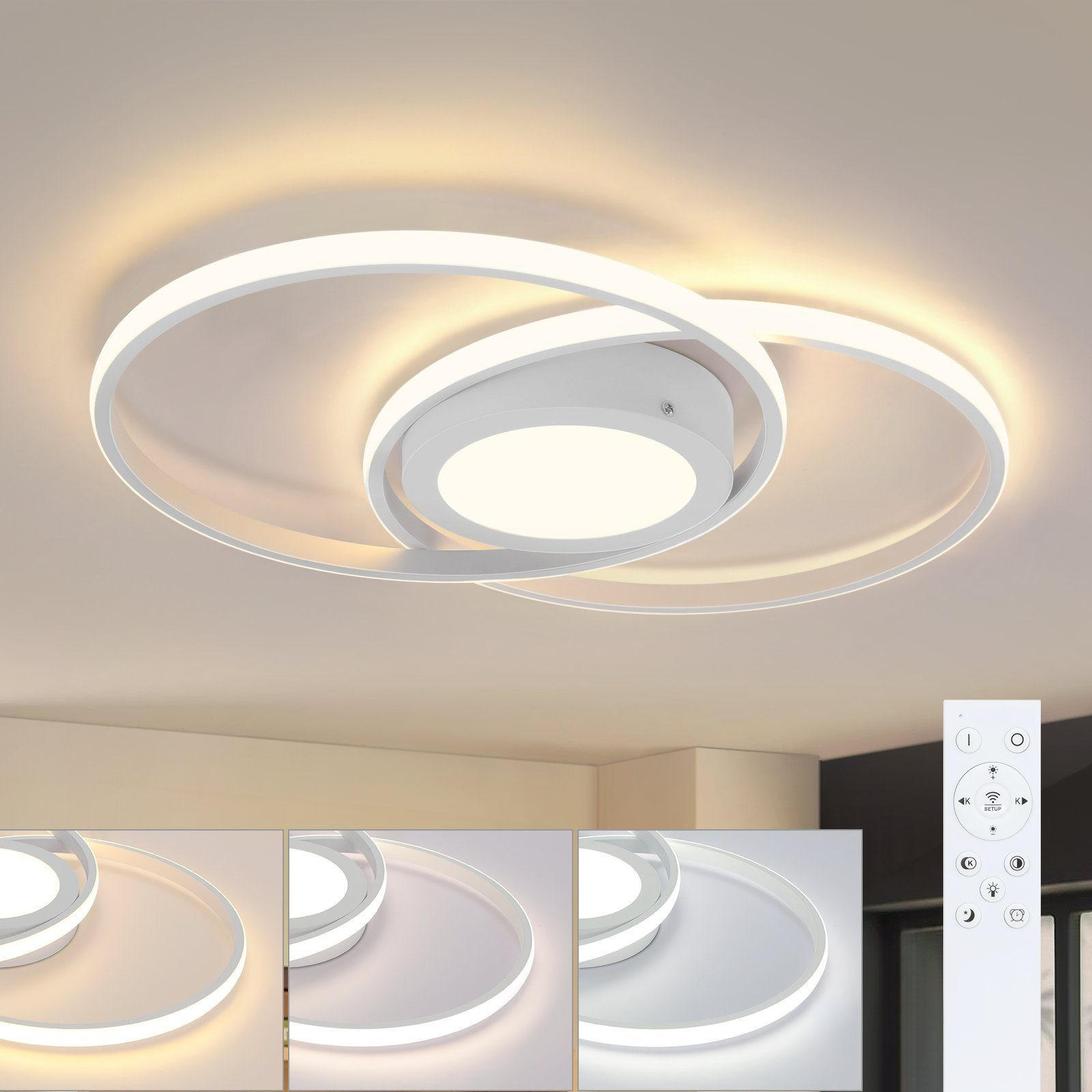 LED-DECKENLEUCHTE Einäugig 47.4/33.2/4 cm - Weiß, Metall (33.2/47.4/4cm) - Nettlife
