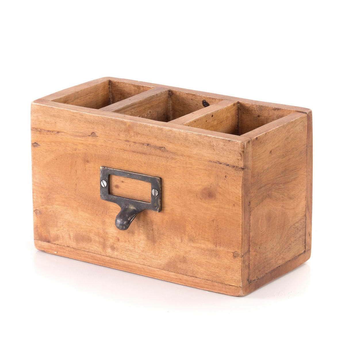 STIFTEHALTER-BOX Vintage 19 Mahagoni 08 honigfarben gewachst - Honig, Holz (10/19/12cm) - DESIGN DELIGHTS
