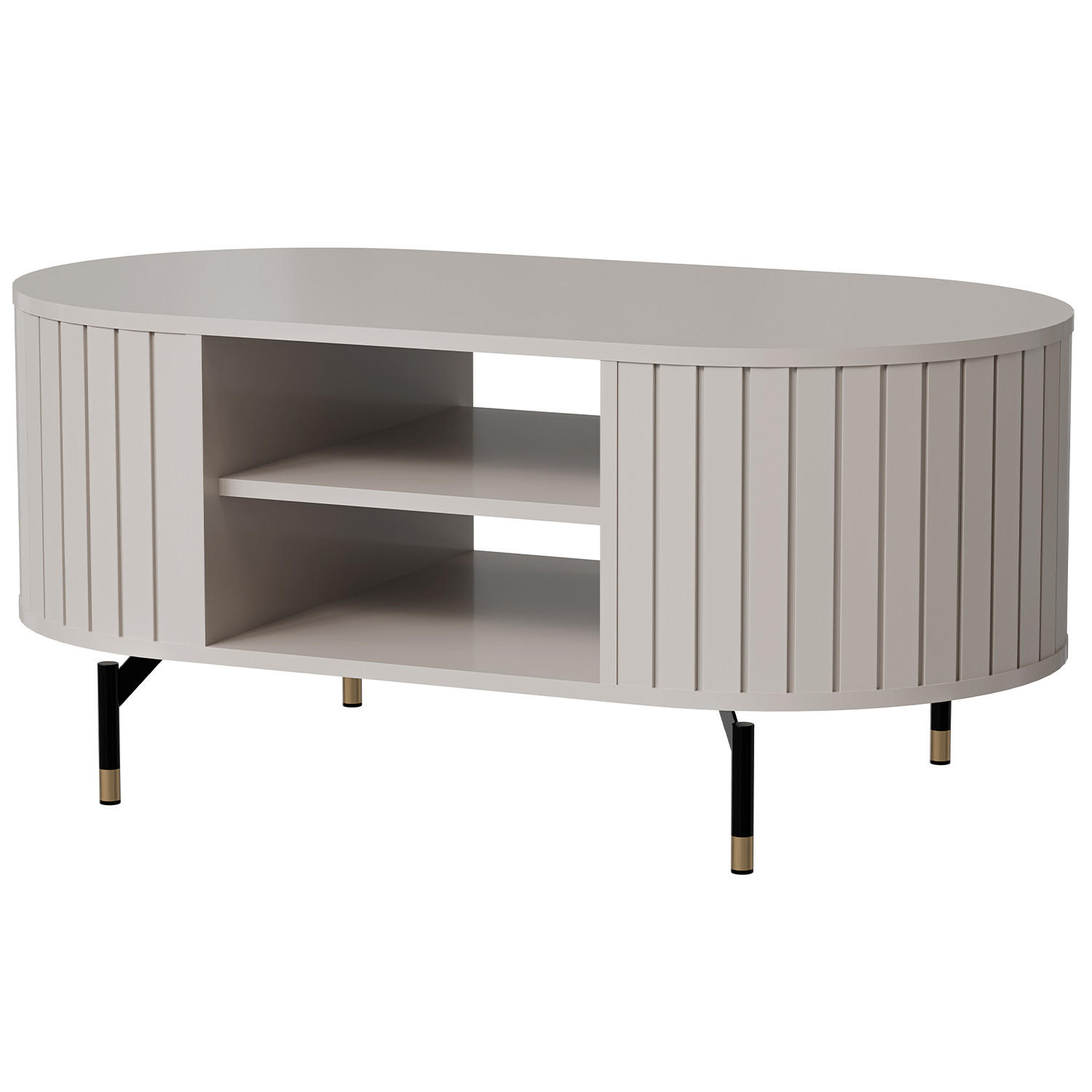 COUCHTISCH Zalia mit Ablagefächern für Wohnzimmer, im Retro-Stil, Kaschmir - Kaschmir, Holzwerkstoff (56/104/47cm) - Beautysofa