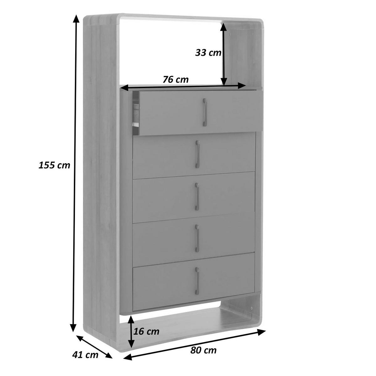 KOMODA Bílá, hnědá - bílá/hnědá, dřevo (80/155/41cm) - MCW